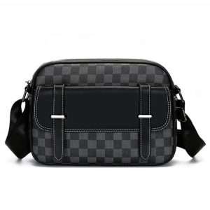 YANHUAKEKE Crossbody Messenger Bag – Plaid Print Stylish & Versatile for Business & Travel