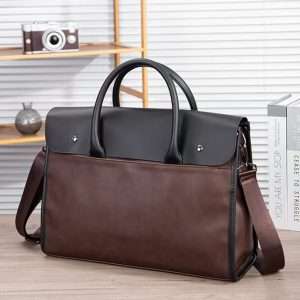 YANHUAKEKE Business Men’s Large Capacity Leather Handbag – Retro Briefcase & Shoulder Bag | Crossbody Travel Bag
